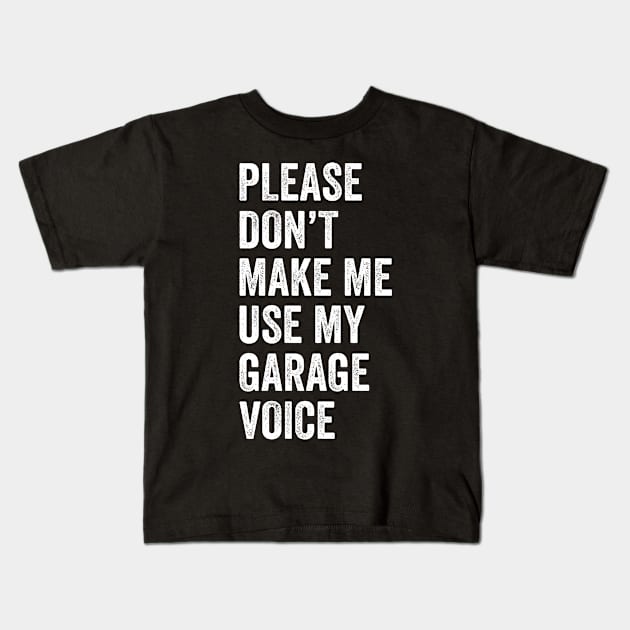 Auto Mechanic Funny Garage Voice Fixing Cars Mechanic Kids T-Shirt by Dr_Squirrel